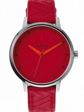 Nixon Red Dial Watch with Orange Hands
